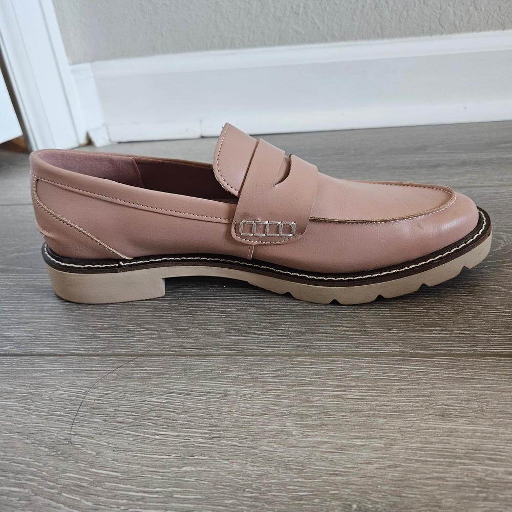 Anne Klein Emmy Lou Blush Pink Penny Loafers Lug Sole Shoes AKEMMYLOU 8M - Picture 7 of 8
